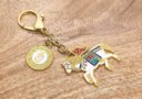 2026 Victory Horse Bag Charm Keychain (White) – Flat