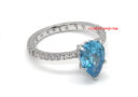 2026 Wealth Jewel Mantra Ring (Aquamarine) – 925 Silver