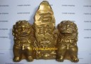 8.5cm Brass Fu Dogs in Shigandang Mountain