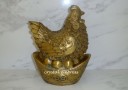 Brass Rooster with Eggs on Ingot (Money Bar)