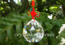 Faceted Metal Element Clear Hanging Crystal Ball Tassel