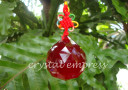 Faceted Fire Element Red Hanging Crystal Ball Tassel