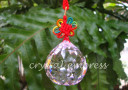 Faceted Hanging Pink Crystal Ball Tassel