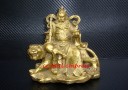 Medium Brass Wealth God Sitting on Tiger
