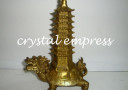 Brass Dragon Tortoise with 9 Level Pagoda