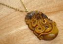 Tiger Eye Snake Zodiac Necklace (Stainless Steel)