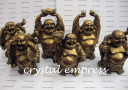 Set of 6 Brass Laughing Buddha for Wealth & Prosperity