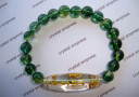 Clear Quartz Mantra Dzi with Emerald