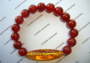 Citrine Mantra Dzi with Red Agate