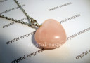 Small Rose Quartz Heart Stainless Steel Necklace