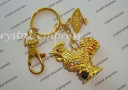 Rooster with Fan Keychain