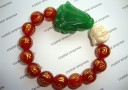 Wealth, Prosperity & Happiness Bracelet (12mm Red Agate Mantra)