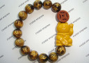 Money Cat with 12mm Tiger Eye Mantra & I-Ching Coin Bracelet (Earth Element)