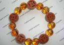 12mm Citrine Mantra with Lucky I-Ching Coin Bracelet
