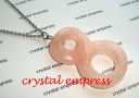 Large Infinity 8 Rose Quartz Stainless Steel Necklace