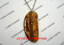 Kuan Yin Tiger Eye Stainless Steel Necklace