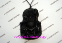 Black Obsidian Kwan Kung with Sword Pendant