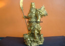 10" Brass Majestic Nine-Dragon Kwan Kung