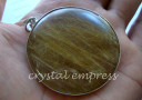 Large Round Rutilated Quartz Pendant (Stainless Stainless)