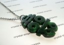 Double Happiness Jade Necklace (Stainless Steel)