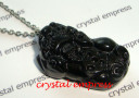 Black Onyx Pi Yao Stainless Steel Necklace