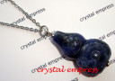 Blue Sodalite Wu Lou Stainless Steel Necklace