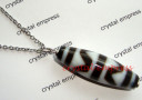 Tiger Tooth Dzi Bead Necklace (Stainless Steel)