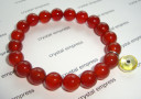 Yellow Evil Eye with Red Agate Bracelet