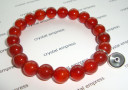 Gray Evil Eye with Red Agate Bracelet