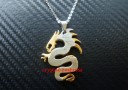 Celestial Dragon Stainless Steel Necklace (Two-Tone)