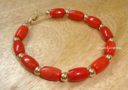 6mm Coral and Gold Protection Bracelet 1