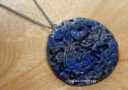 Lapis Lazuli Dragon & Phoenix Stainless Steel Necklace