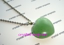 Medium Green Aventurine Heart Stainless Steel Necklace