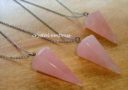 Rose Quartz Crystal Pendulum Necklace