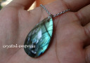 Oval Labradorite Stainless Steel Necklace