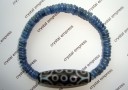 21 Eye Dzi with Blue Kyanite Disc Bracelet