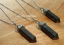 Double Terminated Hematite Crystal Point Necklace (Silver)