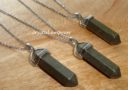 Double Terminated Pyrite Crystal Point Necklace (Silver)