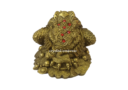 10 inch Brass Money Frog on Stack of Treasure 2