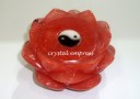 Cherry Quartz Lotus with Yin Yang Symbol