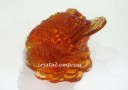 Faux Amber Money Frog / 3 Legged Toad Biting Coin