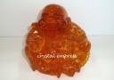 Good Fortune Laughing Buddha with Ingot (Faux Amber)