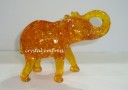 Faux Amber Elephant with Raised Trunk