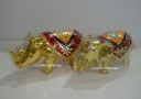 Bejeweled Golden Rhinoceros & Elephant