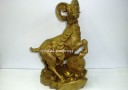 10" Brass Wealth Goat / Sheep Carrying Lucky Coins