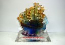 Wealth Ship Figurine (Liu Li Glass)
