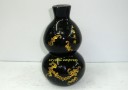 Large Black Obsidian Wu Lou with Fortune Bats