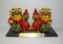 Pair of Colorful Fu Dogs (Temple Lion)