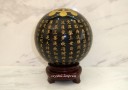 Black Obsidian Crystal Ball with Heart Sutra Mantra