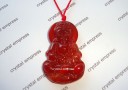 Red Agate Goddess Kuan Yin Necklace